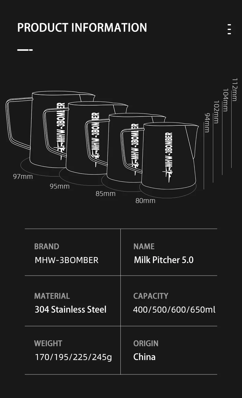 MHW-3BOMBER - 5.0 Milk Pitcher | 500 mL / 17 oz - Image 8