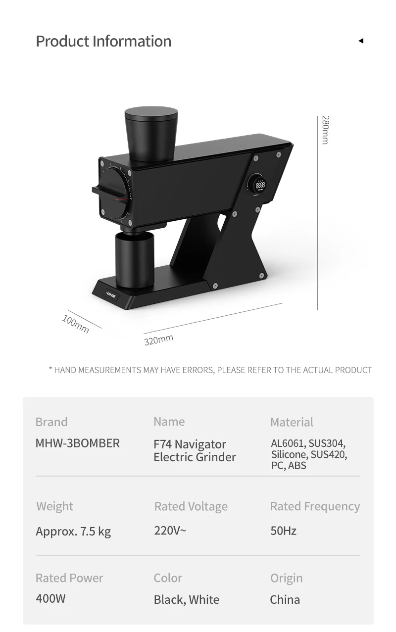 MHW-3BOMBER - F74 Navigator Electric Coffee Grinder - Image 7