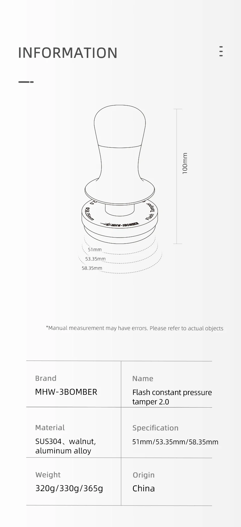 MHW-3BOMBER - FLASH Constant Pressure Tamper 58.35mm | V2.0 - Image 6